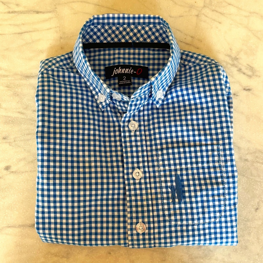 johnnie-O Checkered Button Up Shirt in 100% Cotton